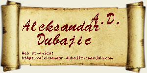 Aleksandar Dubajić vizit kartica